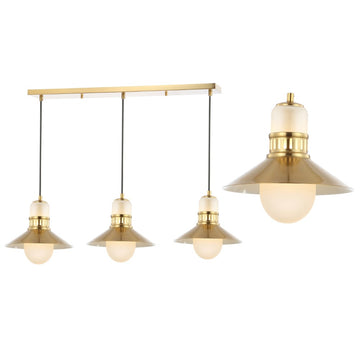 Colin Adjustable Iron/Glass Retro Hurricane LED Pendant - JONATHAN Y